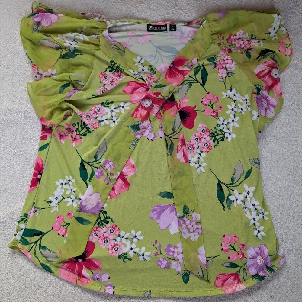 7th Ave Design Studio New York & Co. Floral Blouse Size XL